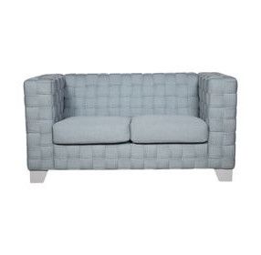 Saree Light Teal Chenille and White 63" Loveseat