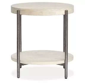 Jennings Edgecomb Gray and Weathered Antique Nickel Round End Table