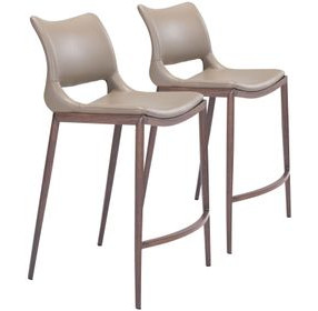 Ace Gray And Walnut Counter Chair Set Of 2