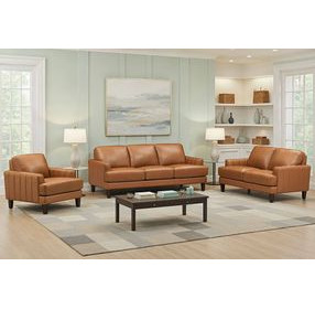 Ada Cognac Leather Living Room Set