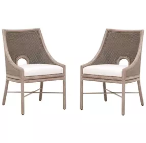 Adamo LiveSmart Peyton Pearl Performance Fabric Dining Chair Set Of 2