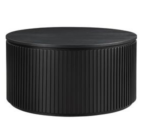 Colvin Black Round Coffee Table with Casters