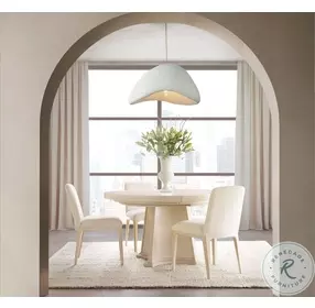 Westwood Polished Limestone Round Extendable Dining Room Set