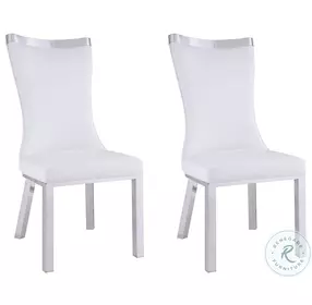 Adelle White Curved Back Side Chair Set of 2