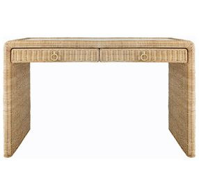 Adrien Brown 48" Writing Desk with 2 Drawers