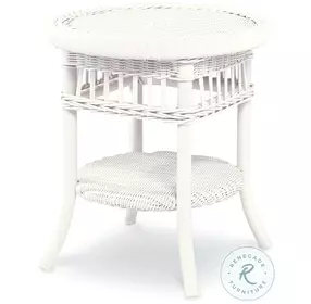 Mainland Tempered Glass And Brown Side Table