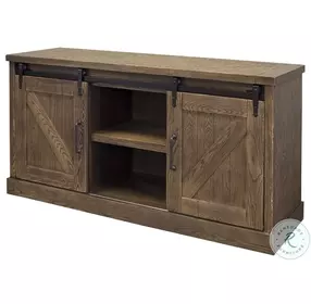 Avondale Weathered Oak 60" Barn Door TV Console