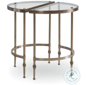 Calle Clear Glass And Dark Antique Brass Side Table