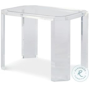 Phoenix Glass And Gray Chairside Table