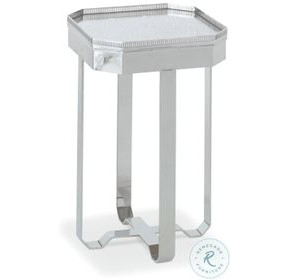 Truly Glass And Polished Nickel Gallery Tray Side Table