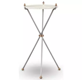 Felix Gray and White Round Marble Top Martini Table