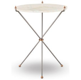 Felix Gray and White Round Marble Top Side Table