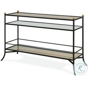 Tom Tom Glass And Rustic Black Console Table