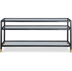 Jennings Black and Gold 68" Glass Top Console Table