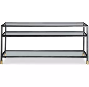 Jennings Black and Gold 68" Glass Top Console Table
