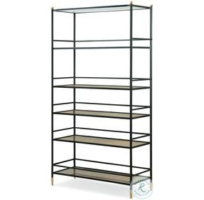 Tom Tom Glass And Rustic Black Etagere
