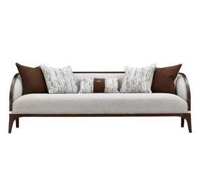 Houston Pebble and Walnut 92" Sofa