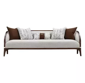 Houston Pebble and Walnut 92" Sofa