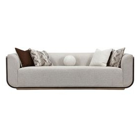West Kensington Buff and Medium Espresso 100" Sofa
