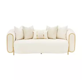 Sassani Crepe and Gold 88" Loveseat