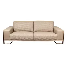 Mia Bella Peach Leather Standard 95" Sofa