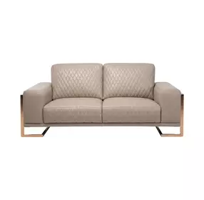 Mia Bella Peach Leather 78" Loveseat