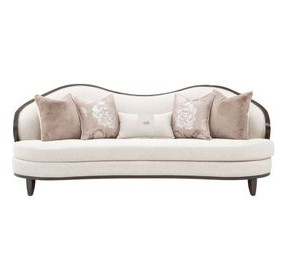 Camellia Field Linen and Warm Pecan Chenille 94" Sofa