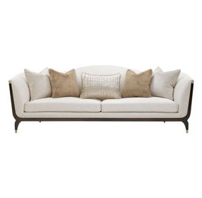 Paris Chic Cremini and Espresso 100" Sofa