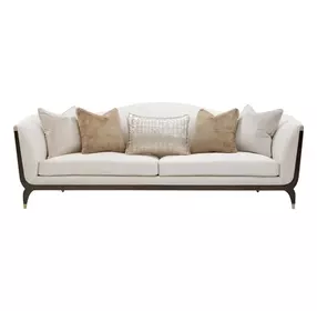 Paris Chic Cremini and Espresso 100" Sofa