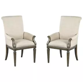 Savona Versaille Painted Upholstered Camille Arm Chair with Nailhead Trim Set of 2