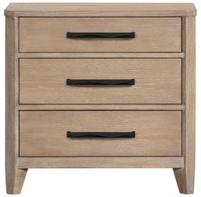 Breckenridge Medium Brown 3 Drawer Nightstand with USB Charging and LED