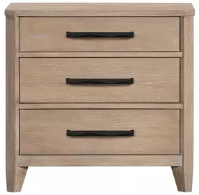 Breckenridge Medium Brown 3 Drawer Nightstand with USB Charging and LED
