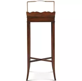 Althorp Ramsey Mahogany and Gold Square Georgian Butler Accent Table