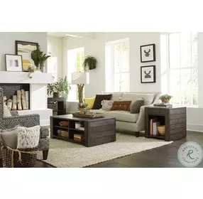 Portman Natural Brown Rectangular Lift Top Occasional Table Set