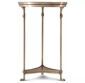 Althorp Ramsey Mahogany and Gold Round Trefoil Spencer Accent Table