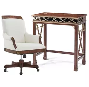 Althorp Ramsey Mahogany and Gold 30" Admiralty Naval Campaign Home Office Set