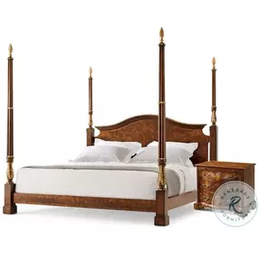 The India Silk Ramsey Mahogany Poster Bedroom Set
