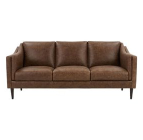 Brighton Bomber Tan 81" Leather Sofa