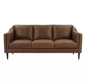 Brighton Bomber Tan 81" Leather Sofa