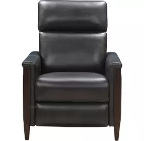 Alice Elway Dark Gray Leather Zero Gravity Power Recliner with Power Headrest and USB Charging