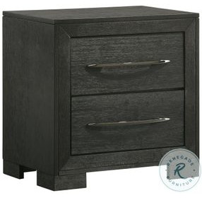 Kenn Black 2 Drawer Nightstand