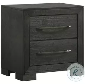 Kenn Black 2 Drawer Nightstand