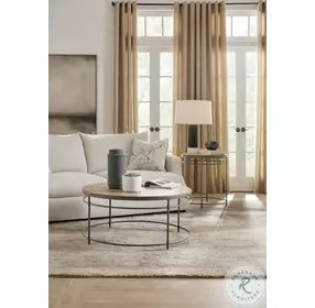 Saint Armand Light Wood And Black Round Occasional Table Set