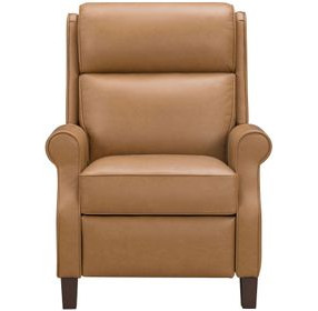 Amber Santa Fe Brandy Leather Push Thru The Arms Recliner