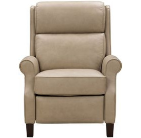 Amber Cashmere Stone Leather Push Thru The Arms Recliner