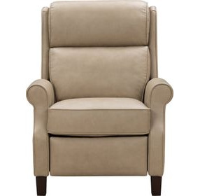 Amber Cashmere Stone Leather Push Thru The Arms Recliner