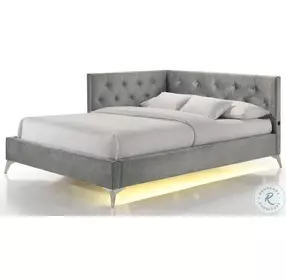 Juniper Grey Full Upholstered Platform Bed