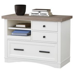 Americana Modern Cotton Functional File Cabinet With Power Center