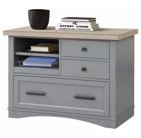 Nantucket Dove Functional File Cabinet With Power Center
