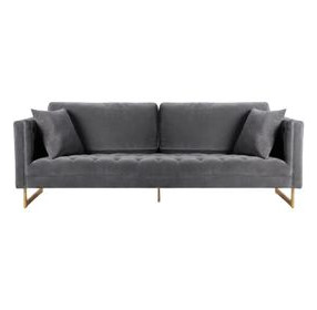 Lenox Gray Velvet Modern 90" Sofa